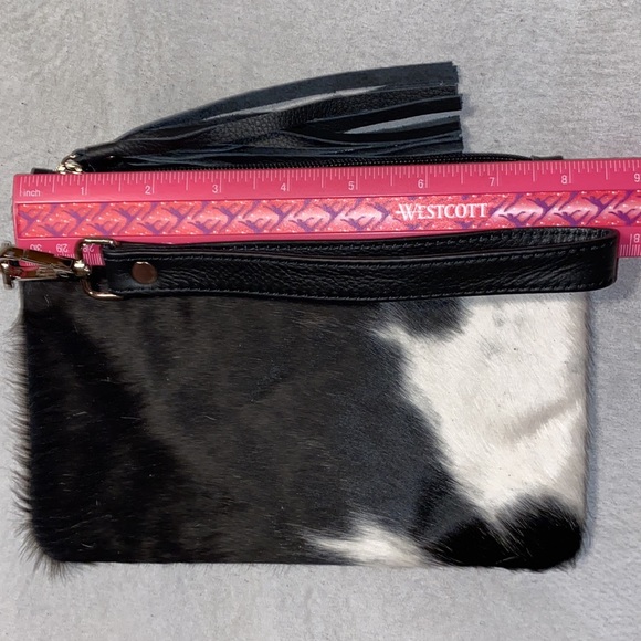 New Handmade Real Cowhide Wristlet Clutch Wallet Double Side Hair On - Picture 4 of 6